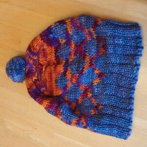 Hand knit wool hat
